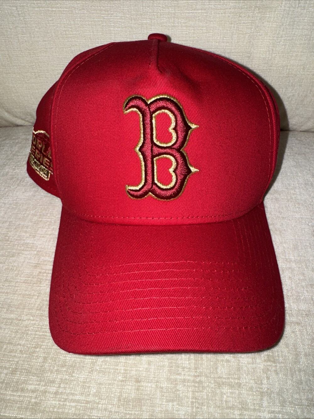 New Era 9FORTY Red Gold Boston Red Sox 2004 World Series Adjustable Hat EUC